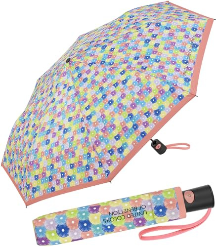 Paraguas de bolsillo Benetton Mini Automático Dots, Blooming Dots Peach, 95 cm