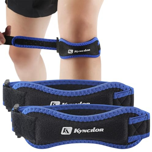 Knee Support Brace 2 Pack Patella Tendon Knee Strap Professional Knee Supports for Men/Women Adjustable Breathable Knee Brace with Patella Gel Pad for Arthritis Pain Injury Recovery Running Workout