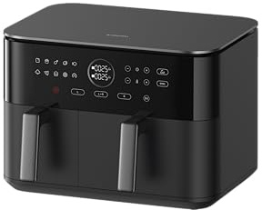 Xiaomi Dual Zone Air Fryer 10L, 2 Fächer 3,5L und 6,5L, 230°C, SYNC-Funktion, 9 Modi, 2700W, fettarm, Touch-Bedienung, spülmaschinenfest, Schwarz