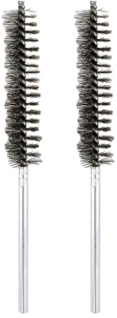 sourcing map 2pcs Wire Bore Brush Set 8 Inch Length 13/16 Inch Shank Stainless Steel Bristles Cleaning Brush for Clean Car Part Tube Kitchen Garage