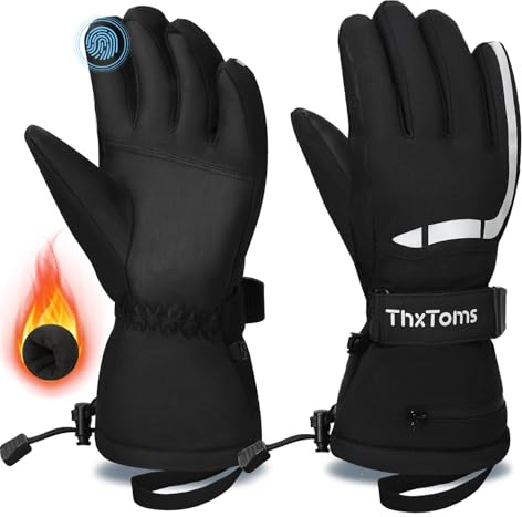 ThxToms skihandschuhe für Damen und Herren, Wasserdicht winterhandschuhe mit 3M Thinsulate Wärmefutter, Fahrradhandschuhe Touchscreen, Laufen, Skifahren,Wandern,Radfahren,Motorradfahren