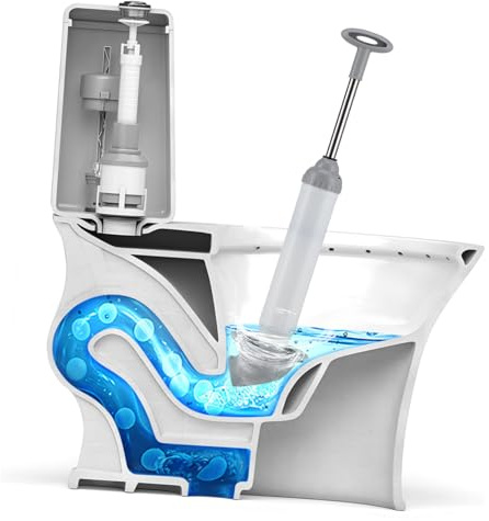 TOBBOMEY Stantuffo WC Alta Pressione in Acciaio Resistente e Stura WC Aria Compressa con Ventosa Robusta per Rimozione Rapida Tappo Bagno