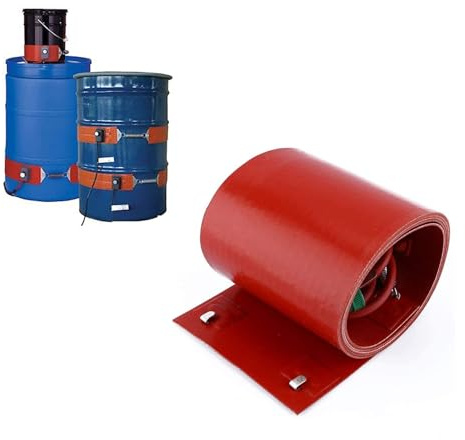 Scaldasalviette a tamburo in metallo siliconico, nastro riscaldante per barilotto 5 galloni, termostato regolabile 30°C-150°C, cintura riscaldante elettrica in silicone per tamburo di olio(1520x250mm)
