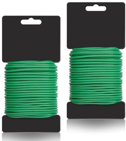 SDLDEER 20m Garden Wire, 2.5mm Flexible Green Garden Wire Soft Plant Ties | Plastic Coated Wire Twist Ties for Gardening Climbing Plants, Tomatoes, Vines, Vegetables, Shrubs and Flowers