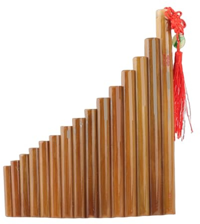 Naroote 15 Pfeifen G-Dur Gestimmte Bambus-Panflöte, Soft-Bag-Musikinstrument, Putzstockflöte mit Klarem Klang, Ideal für Anfänger und Studenten (Rechte Hand)