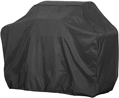 ELR BBQ Grill Abdeckung wasserdichte Barbecue Dehnbar Gas Grill Abdeckhaube Schutzhülle für Weber Brinkmann Char Broil Holland and JennAir Ployester Gewebe 39”in M Size Schwarz