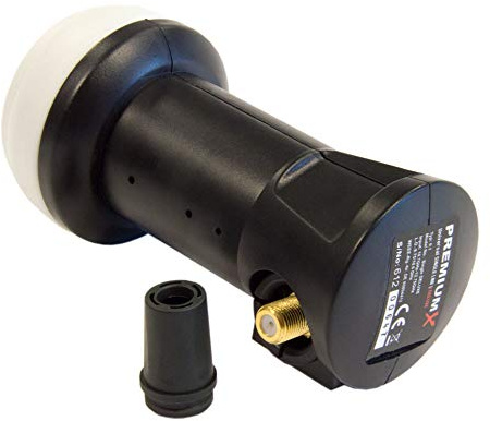 PremiumX Deluxe Single LNB - Signalomvandlare för 1 användare med digital satellitmottagning i HD, UHD och 4K - Stöd för DVB-S2 och PLL-referensoscillator för maximal prestanda