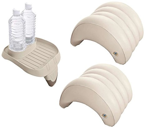 harren24 Set di accessori da 3 pezzi per vasche idromassaggio Intex PureSpa (1x vassoio 28500, 2x poggiatesta 28501)