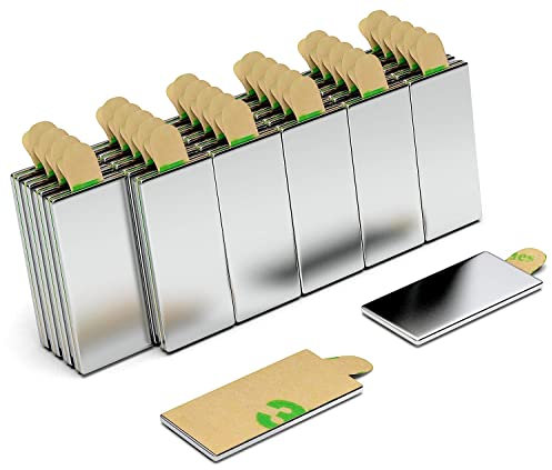 NeoMagNova® Neodym-Magnete Selbstklebend Stark - N42, 20x10x1mm Rechteck Ziegelstein Bar Rückseite Klebeleistung Magnete - Für Dekorationen, Kunst, Handwerk, Miniaturen, und mehr - Set von 60pcs