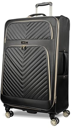 Kenneth Cole REACTION Chelsea 2-Piece Bundle - 17 4-Wheel Spinner Underseat Carry-On Luggage & Matching 15 Laptop Backpack, Black
