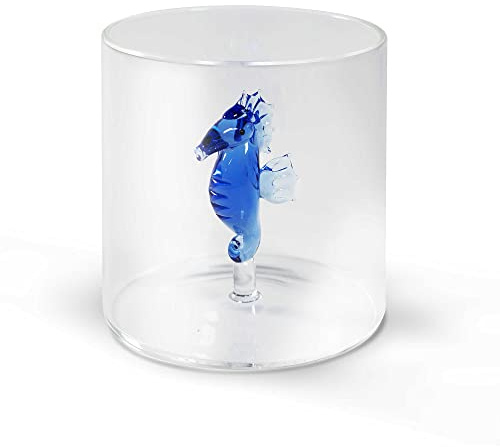 WD Lifestyle Vaso de cristal de borosilicato, capacidad de 250 ml, diseño de caballito.