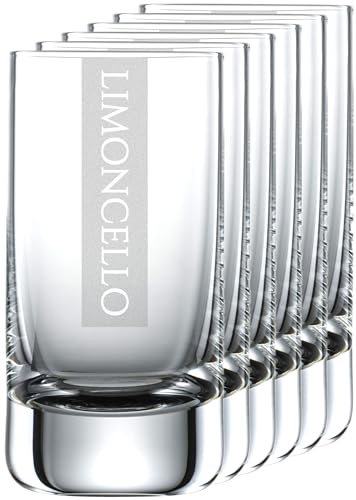 Miriquidi - Coolglas - Lot de 6 verres à Limoncello - 5 cl - Gravés au laser - Passent au lave-vaisselle - Fabriqués en verre Schott