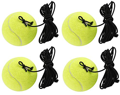 4 st tennis träningsboll hållbara ersättningsbollar med snöre för nybörjare enstaka spelare övningsutrustning gul