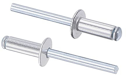 sourcing map 25 Stk Blindnieten Aluminium Popnieten Silber | 6mm Durchm. 16mm Grifflänge Zugnieten Kerndekorationsnieten, 6mm Durchm., 16mm Grifflänge