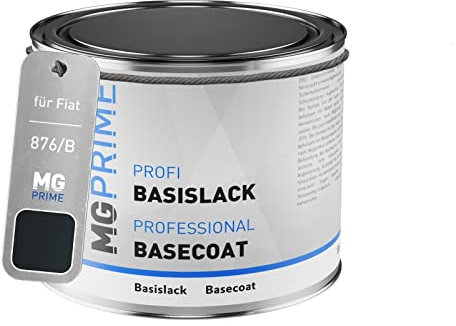 MG PRIME Vernice per auto Barattolo pronto all’uso per Fiat 876/B Nero Tenore Metallic/Crossover Black Metallic Vernice di base 0,5 litri 500ml