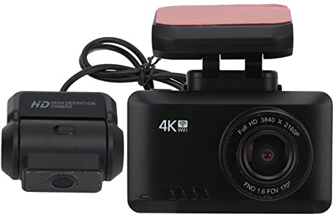 Dash Cam per Auto, Anteriore e Posteriore 4K 1080P Full HD Dual Dash Cam, WiFi 170 Grandangolare Impermeabile, con Visione Notturna, Rilevamento del Movimento, Sensore G, Monitoraggio in Tempo Reale,