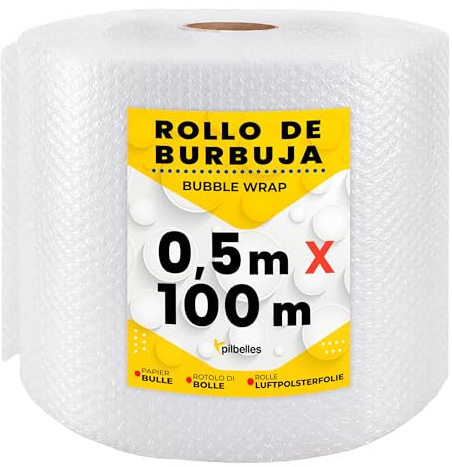 Rollo de Papel Burbuja (50cm x 100m) | Ideal para Protección de Mudanza y Transporte | Papel Burbujas Embalaje Mudanza | Rollos Plástico Varias Medidas