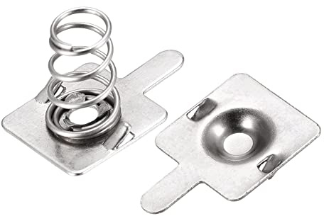 sourcing map Batterie Ressort Plaque AA Batterie Contact Nickel Plaque 10mmx10mm pour Bricoleur 20 Ensemble