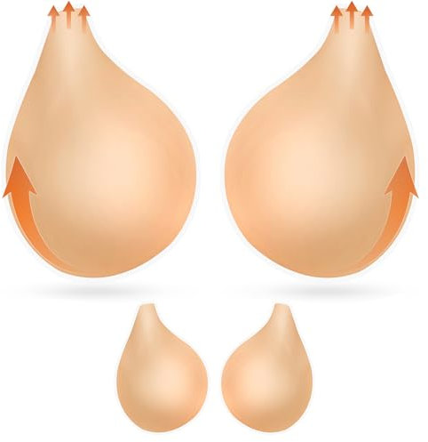 Becqurel 1 Coppia di Reggiseni Invisibili Adesivi, Push-up, Reggiseno in Silicone Riutilizzabile per Seni Grandi