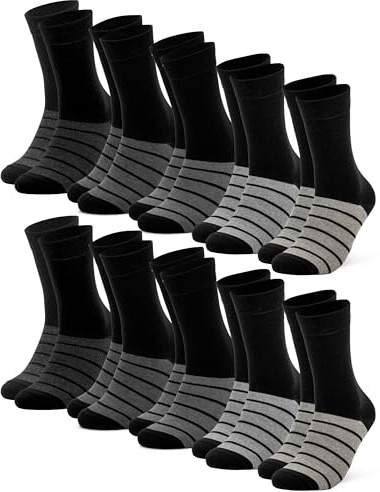Occulto Damen Farbige Socken 10er Pack (Modell: Laura) Grau 35-38