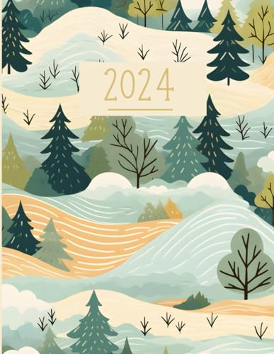 Senioren Kalender 2024: 1 Seite 1 Tag / A4 Bäume Landschaft: Tageskalender für mehr Tagesstruktur, Bewegung, Dankbarkeit, Aufgaben usw. - für ältere Menschen, Demenz Betreuung, Low Vision