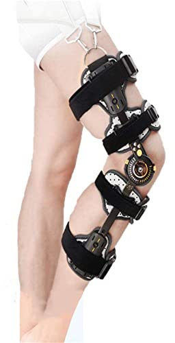 CHOLLAVO Verstellbare Kniebandage, Hüfte, Knie, Knöchel, Fußbandage, Beinfraktur, Knie- und Knöchelbandage für Bänderriss, Sport, Arthrose, orthopädische Schiene (schwarz, Einheitsgröße)