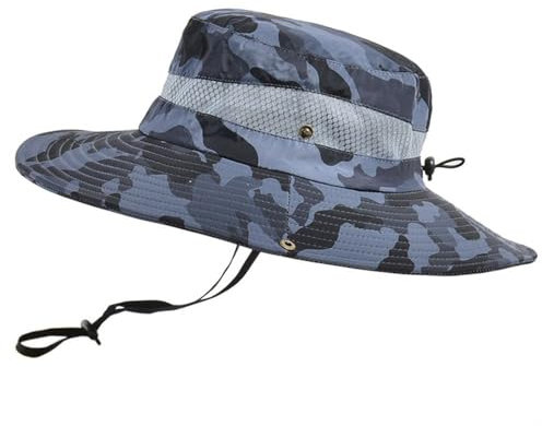 TMTGTS 58-60cm Universal Camouflage Sonnenhut Hut Faltbar Wanderhut Boonie Hat UV Schutz Sonnenschutz Hut Breite Krempe Sommerhut Buschhut Anglerhut Gartenhut Outdoorhut Boonie Hut