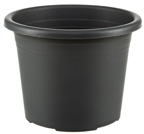 Dehner Blumentopf Cylindro, Pflanzentopf frostbeständig/UV-beständig/wetterfest, Pflanzkübel recycelt, ca. Ø 50 cm, Höhe 36 cm, Kunststoff, anthrazit | Pflanzentopf frostbeständig / UV-beständig / wetterfest, Pflanzkübel recycelt, Kunststoff