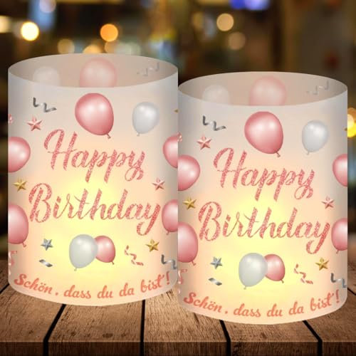 12 Photophores Décoratifs Anniversaire, Décoration de Table Happy Birthday, Deco Anniversaire Femme Homme pour Lumières de thé et Bougies