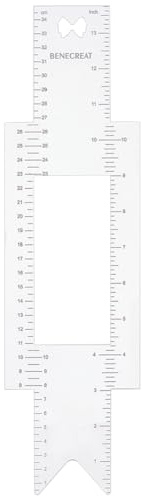 BENECREAT Cheer Bow Vorlage Lineal, 35x9.7 cm Große Acryl-Schablonenlineale Mit CM- Und INCH-Skalen Für Die Genaue Platzierung Auf Cheer Bows