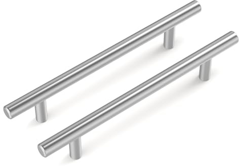 Goldenwarm 5 Stücke Griffe für Küchenschränke Silber Schrankgriffe Schrank Griffe Möbel Schubladengriffe Möbelgriffe 128mm Lochabstand
