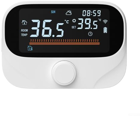 Yhenlovtt Termostato de caldera RF, termostato inteligente de caldera montado en la pared, termostatos programables para el hogar, termostatos inteligentes inalámbricos programables para habitaciones