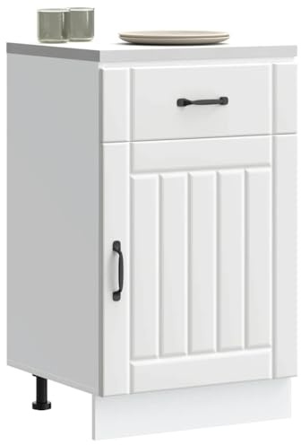 Myheimly Küchenschrank Küchenzeile,Küchenmöbel Einbauküche Schrank,Holzwerkstoff Schrank,Weiß,Kitchen Cabinet,50 x 46 x 81.5 cm