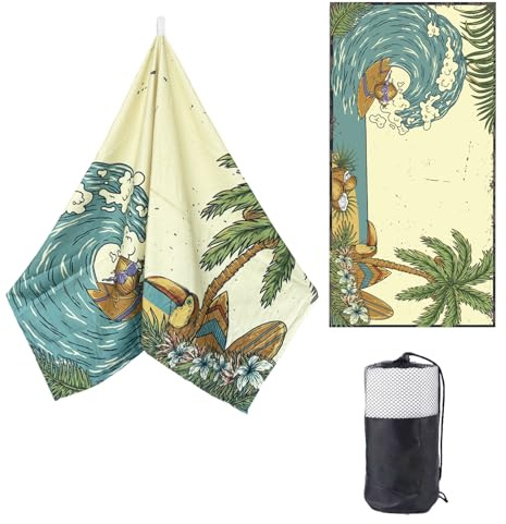 ZTYROLJ Serviette de Bain en Tissu Éponge dans Le Style Hawaïen, Grande Serviette de Bain 90x180cm, Drap de Bain XXL, Douce, Légère, Absorbante, Plage, Bain, Piscine, Vacances