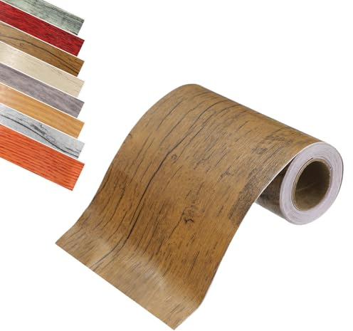 sourcing map Wood Grain Tape, 2 x 16Ft Self-Adhesive Wood Grain Repair Tape Simulated Repair Patch for Wall Corner Table Door Baseboards Floor Sofa Furniture Home Decor (Light Coffee)