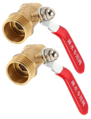 Milisten 2pcs Brass Ball Valve Handle Bent Spout Mini Shut off Valve High Temp Resistance Leakproof for Water Fuel Supply