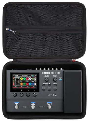 worfty Koffer für Boss GX-10 Gitarren-Effektprozessor, harte Reise-Tragetasche für Boss GX-10 Gitarre/Bass Multi-Effektpedal (schwarz)