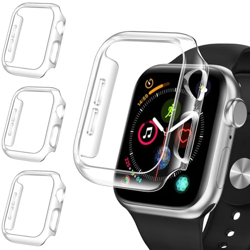 iVoler 3 Stück Hard PC Schutzhülle für Apple Watch SE (2025/2022 / 2020) / Series 6 5 4 40mm (Ohne Displayschutzfolie), Dünne Durchsichtig Stoßfest Hülle Kratzfeste Bumper Schutz Case, Transparent