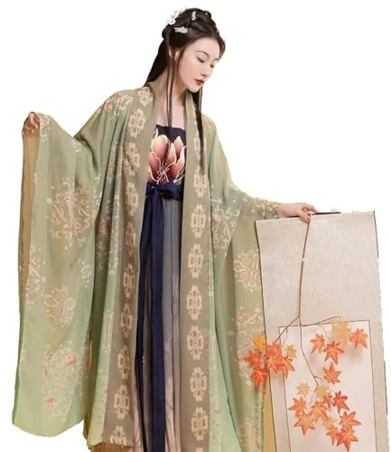 WHRAOY Robe Hanfu Ancienne pour Femme (S-XL), Style Chinois Traditionnel, Jupe Tailleur,XL,E