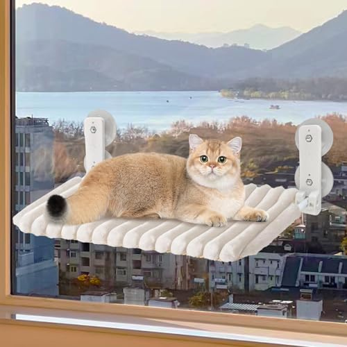 Hamaca plegable para gatos con funda extraíble y reversible, para ventana, con 4 ventosas fuertes, soporta hasta 18 kg