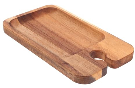 Hemobllo Assiette à Légumes Bois Plateau Déjeuner Avec Support Pour Verre Planche De Charcuterie Individuelle Pour Apéritif