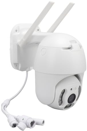 Wireless Webcam Dual Light 3MP IP66 360 Degree Rotation Wall Mounted Remote Outdoor Monitor for (UK Plug)