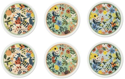 Excelsa Fiori Frida Lot de 6 assiettes à pizza en porcelaine, décoration florale, 30,5 cm