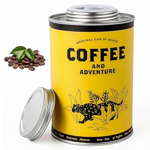 leyomgamz Bote Café HerméTico Dispensador Cafe Molido con válvula unidireccional, Contenedor de Café al Vacío Vidrio Recipiente Lata de Almacenamiento, para Grano Té Frutos Secos y Leche en Polvo