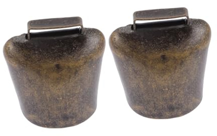 NUOBESTY 2 pezzi Campane per Bestiame in Ferro Campanelli Pascolo per Mucche e Suono e Resistente Decorazione Animali da Fattoria Dimensione Media