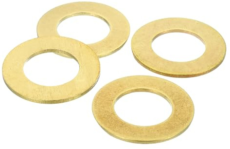 QUARKZMAN 4Pz Rondella Piatta Ottone, Kit Rondella Schiacciabile M30 Rame, ID 30mm, OD 54mm, Spessore 2.5mm Per Bulloni Viti Riparazioni Meccaniche, Costruzioni All'aperto