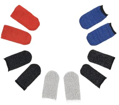 SHINEOFI 10 Stück Dünne Rutschfeste Fingerschutzhüllen aus Atmungsaktivem Material Schweißabweisend für Touchscreen Spiele Kompatibel mit Mobilgeräten Fingerschutz für Zufällige Farbe