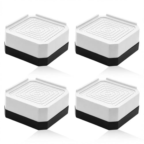 PHMING 4 Pezzi Piedini per Mobili 4 cm, Antiscivolo Piedini Regolabili | Cuscinetti Rialzo per Mobili, con Design a L, Adatti a Divani, Tavoli e Armadi (Bianco)
