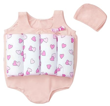 Traje Baño Flotante Niñas Bebés, Ayuda Flotabilidad Integrada, Tejido Elástico, Playa Piscina Juegos Acuáticos Verano # L