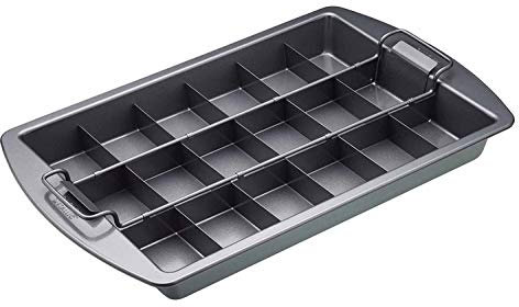 Chicago Brownie-Backblech mit Trennwänden und Abnehmbaren Boden, Antihaftbeschichtet - 23 x 33 cm